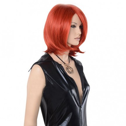 Pruik kort vol volume kleur cayenne rood - Afbeelding 2