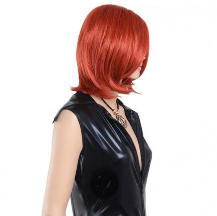 Pruik kort vol volume kleur cayenne rood - Afbeelding 4