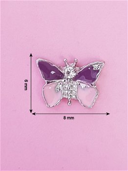 Bedel / Charm 0145, Vlinder roze/paars - 1