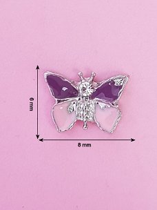 Bedel / Charm 0145, Vlinder roze/paars