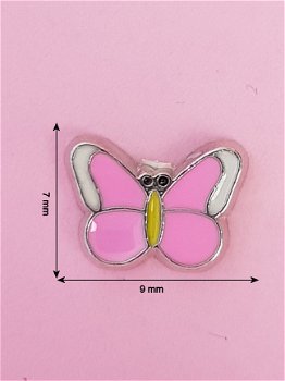 Bedel / Charm 0150, Vlinder licht roze - 1