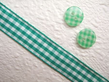 Ruitjes band ~ 15 mm ~ Groen - 2