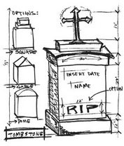 SALE NIEUW TIM HOLTZ GROTE cling stempel Halloween Blueprint RIP. - 1