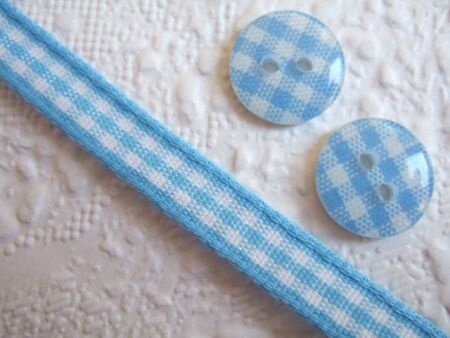 Ruitjes band ~ 7 mm ~ Blauw - 2