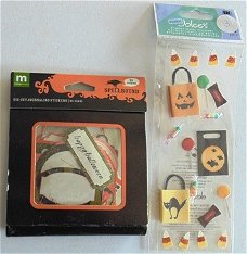 SALE NIEUW Halloween set 31 Die-Cut Stickers van Making Memories & stickervel Jolee's