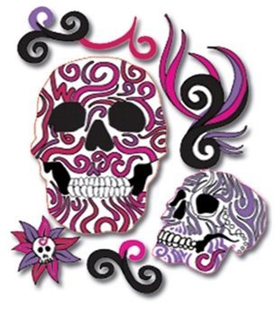 SALE NIEUW Jolee's Boutique Dimensional Stickers Tattoo Skulls - 1
