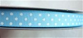 Grosgrain polkadots band ~ 9 mm ~ Licht blauw - 0 - Thumbnail