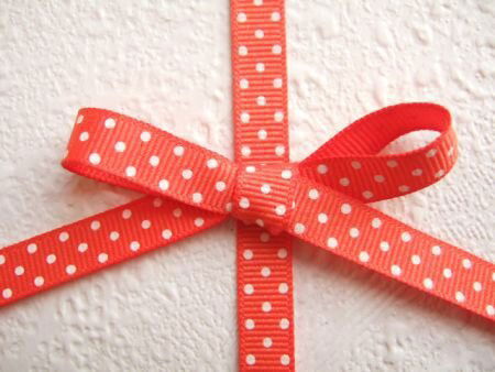 Grosgrain polkadots band ~ 9 mm ~ Oranje - 0