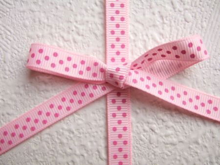 Grosgrain polkadots band ~ 9 mm ~ Roze / donker roze - 0