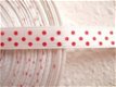 Satijnen polkadots band ~ 9 mm ~ Wit / rood - 0 - Thumbnail