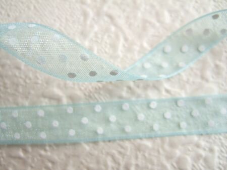 Organza polkadots band ~ 10 mm ~ Blauw - 2