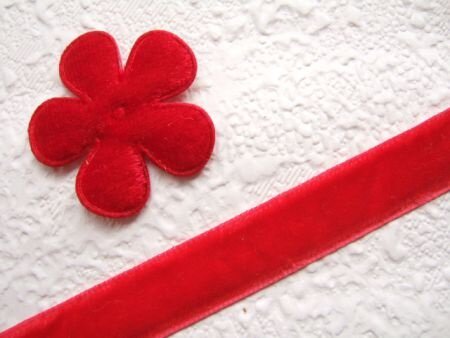 Fluweel / velours band ~ 13 mm ~ Rood - 0