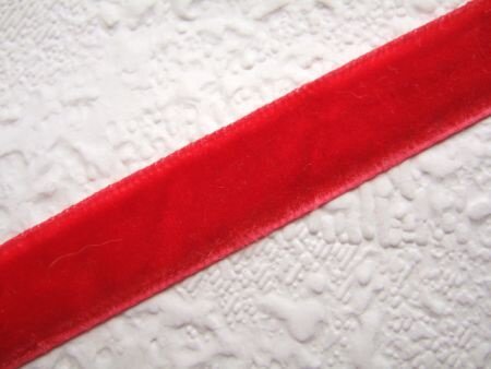 Fluweel / velours band ~ 13 mm ~ Rood - 2