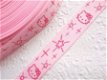 Grosgrain Hello Kitty band met sterretjes ~ 15 mm ~ Roze - 0 - Thumbnail