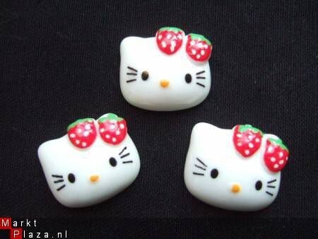 Grosgrain Hello Kitty band met sterretjes ~ 15 mm ~ Roze - 6