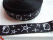 Grosgrain Hello Kitty band met sterretjes ~ 15 mm ~ Zwart - 3 - Thumbnail