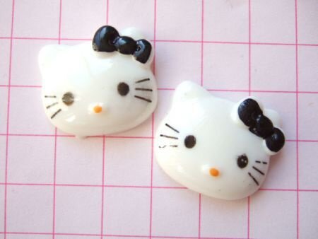 Grosgrain Hello Kitty band met sterretjes ~ 15 mm ~ Zwart - 4