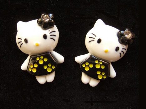 Grosgrain Hello Kitty band met sterretjes ~ 15 mm ~ Zwart - 7