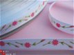 Wit grosgrain bloemen band ~ 10 mm - 2 - Thumbnail