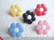 Geblokt bloemen band in roze, geel en blauw ~12 mm - 4 - Thumbnail