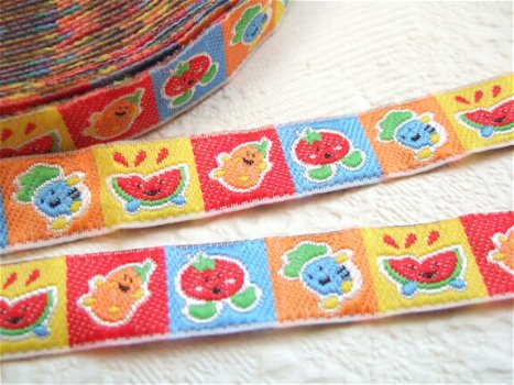 Vrolijk groente & fruit band ~ 12 mm - 0