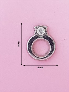 Bedel / Charm 0121, Ring klein met strass - 1