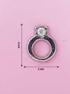 Bedel / Charm 0121, Ring klein met strass