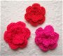 Gehaakt dubbel bloemetje ~ 2,5 cm ~ Lila paars - 2 - Thumbnail