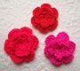 Gehaakt dubbel bloemetje ~ 2,5 cm ~ Roze - 2 - Thumbnail