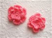 Gehaakt dubbel bloemetje ~ 2,5 cm ~ Koraal roze - 0 - Thumbnail