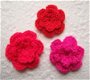 Gehaakt dubbel bloemetje ~ 2,5 cm ~ Bruin - 2 - Thumbnail