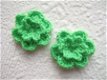 Gehaakt dubbel bloemetje ~ 2,5 cm ~ Appel groen - 0 - Thumbnail