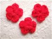 Klein gehaakt bloemetje ~ 2 cm ~ Rood - 1 - Thumbnail