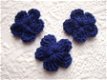 Klein gehaakt bloemetje ~ 2 cm ~ Donker blauw - 0 - Thumbnail