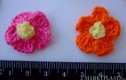 Gehaakt bloemetje met steeltje ~ Roze - 3 - Thumbnail