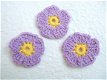 Gehaakt 2-kleurige bloemetje ~ 2,5 cm ~ Lila paars - 0 - Thumbnail