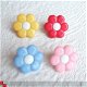 Gehaakte roze / wit / gele bloem met blaadjes ~ 6 cm - 5 - Thumbnail
