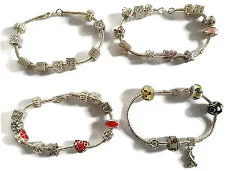 Armband verzilverd met beads