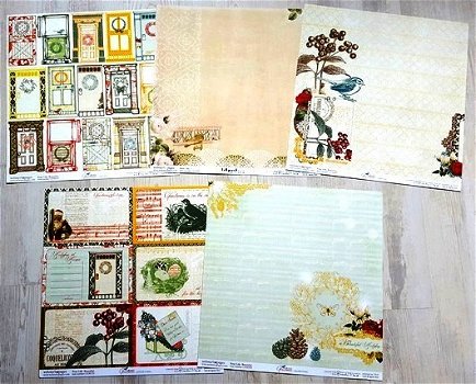 SALE NIEUW SET van 5 vel dubbelzijdig scrapbook papier KERST van Websters Pages - 1