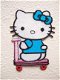 Hello Kitty gaat steppen, strijkapplicatie ~ 8 cm - 0 - Thumbnail