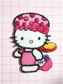 Hello Kitty gaat in bad, strijkapplicatie ~ 7,5 cm - 0