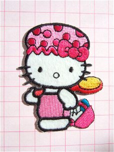 Hello Kitty gaat in bad, strijkapplicatie ~ 7,5 cm