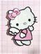 Roze Hello Kitty met vleugeltjes, strijkapplicatie ~ 7,5 cm - 0 - Thumbnail