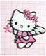 Bloemen Hello Kitty met vleugeltjes, strijkapplicatie ~ 7 cm - 0 - Thumbnail