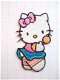 Lieve Hello Kitty met lolly, strijkapplicatie ~ 7 cm - 0 - Thumbnail