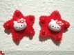 Roze vlinder Hello Kitty, strijkapplicatie ~ 6,5 cm - 3 - Thumbnail