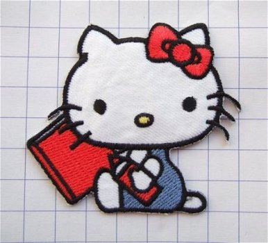 Hello Kitty gaat tekenen, strijkapplicatie ~ 6,5 cm - 0