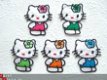 Kleine satijnen Hello Kitty strijk applicatie ~ 4,5 cm ~ Groen - 2 - Thumbnail
