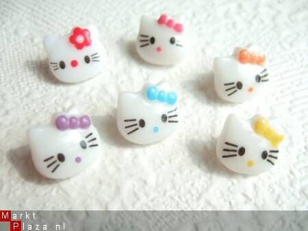Kleine satijnen Hello Kitty strijk applicatie ~ 4,5 cm ~ Groen - 5