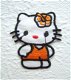 Kleine satijnen Hello Kitty strijkapplicatie ~ 4,5 cm ~ Oranje - 0 - Thumbnail